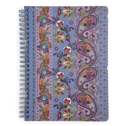 Mini Notebook with Pocket-Provence Paisley Stripes-Image 1-Vera Bradley