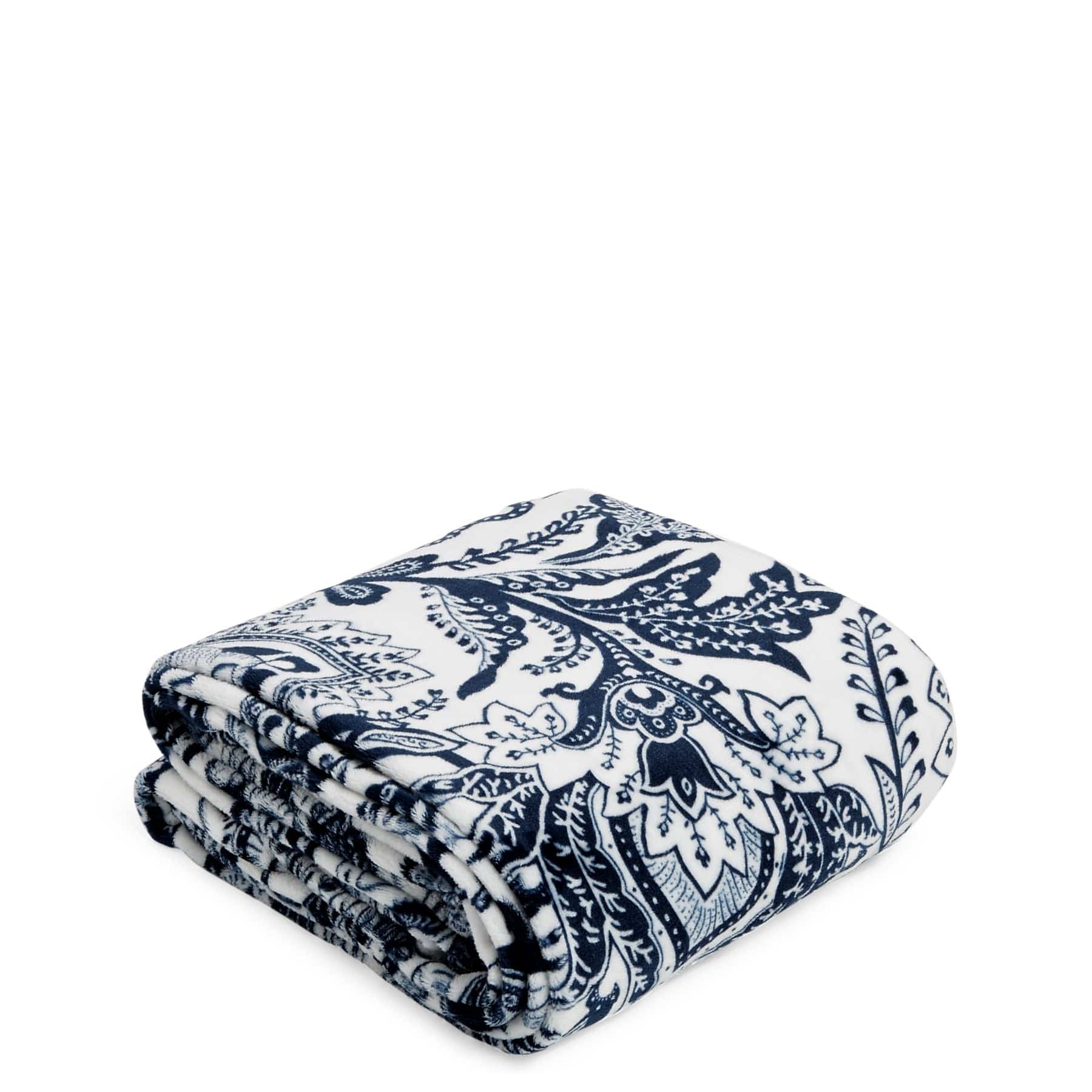 Plush Throw Blanket-Java Navy & White-Image 3-Vera Bradley