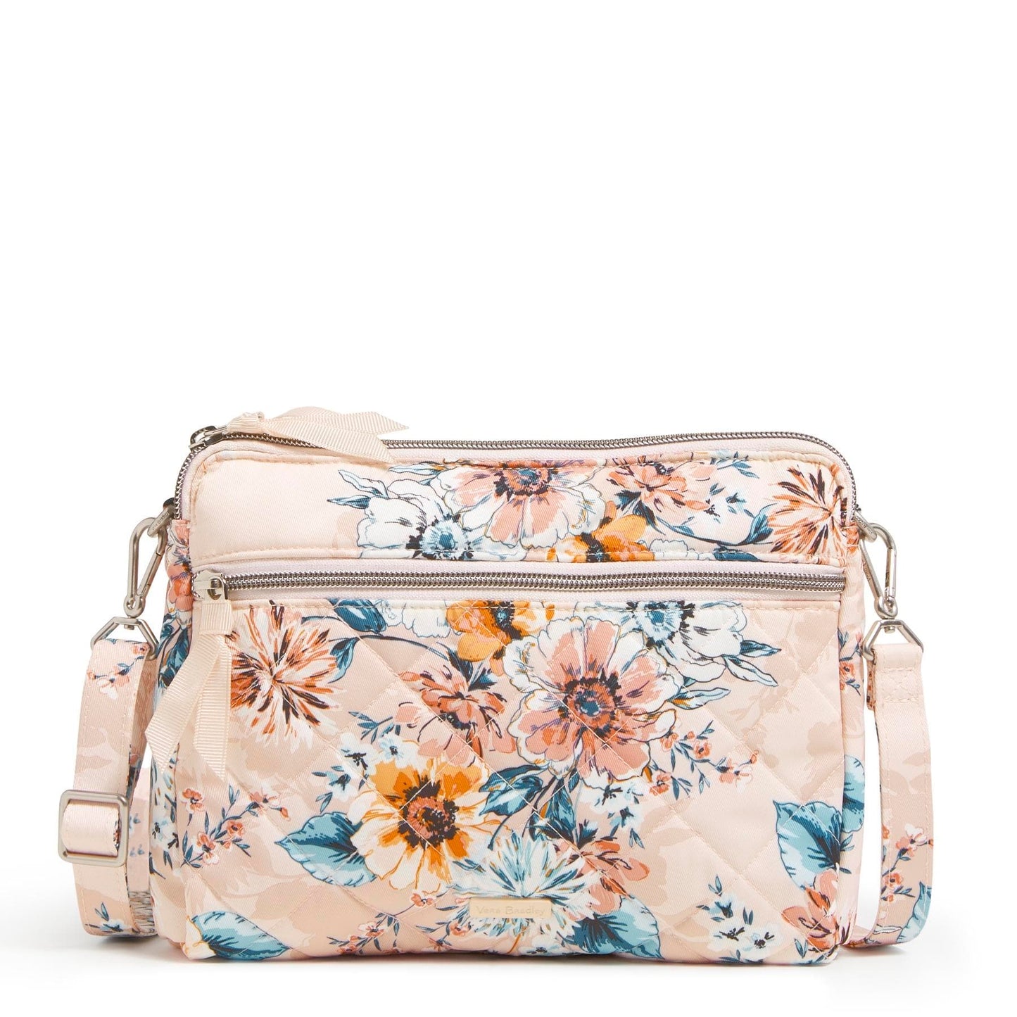 Triple Compartment Crossbody Bag-Peach Blossom Bouquet-Image 3-Vera Bradley