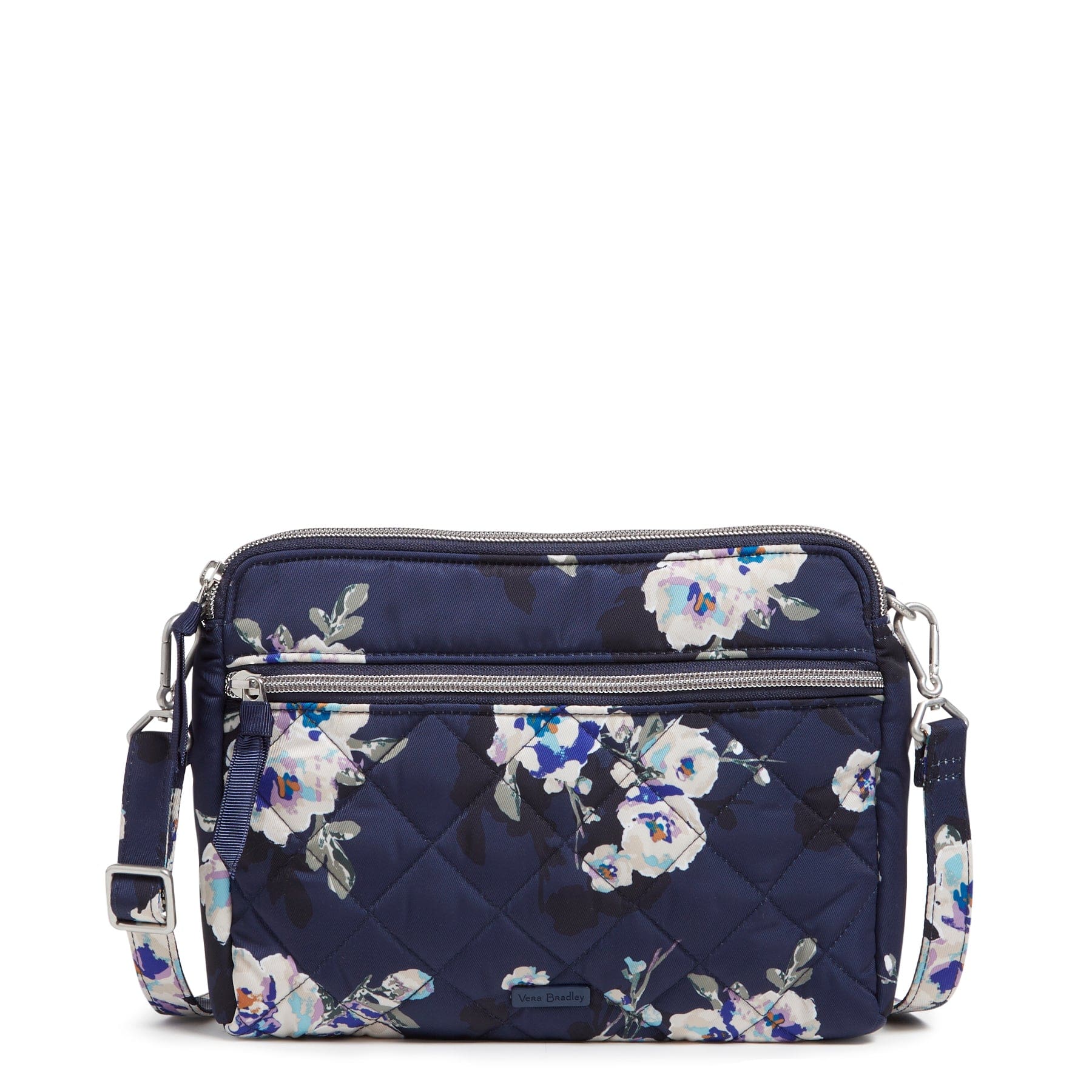 Triple Compartment Crossbody Bag-Blooms and Branches Navy-Image 1-Vera Bradley