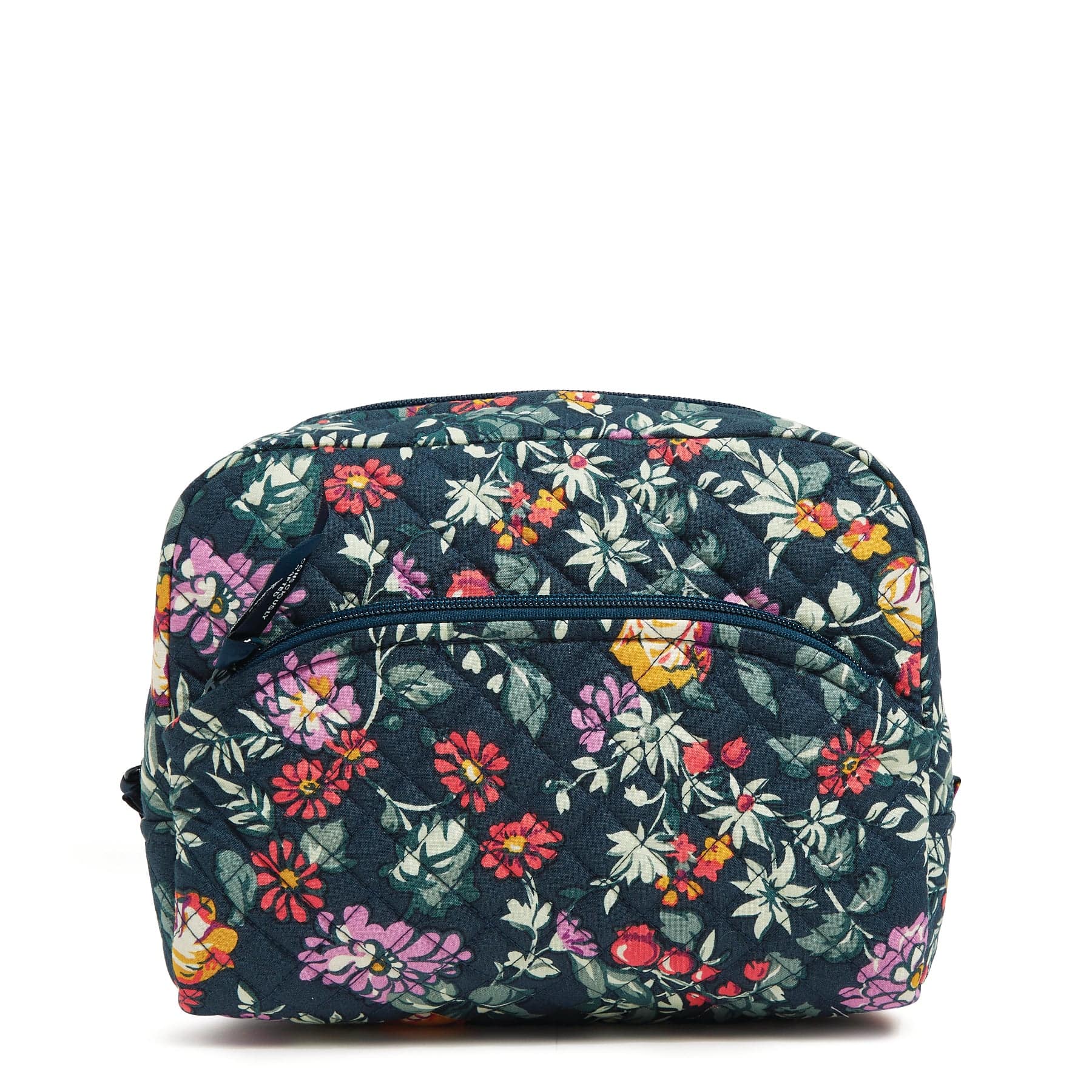 Large Cosmetic Bag-Fresh-Cut Floral Green-Image 1-Vera Bradley