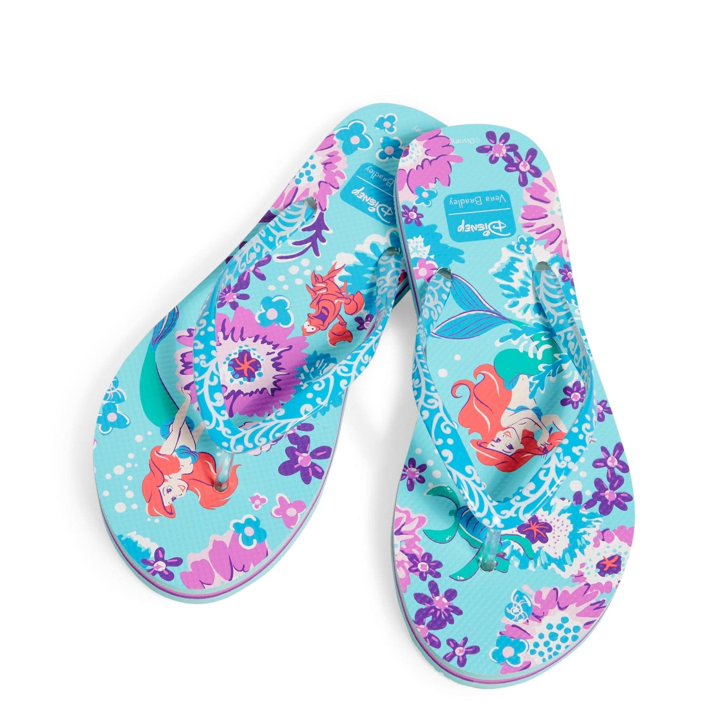 Disney Flip Flops-Ariel Floral-Image 1-Vera Bradley