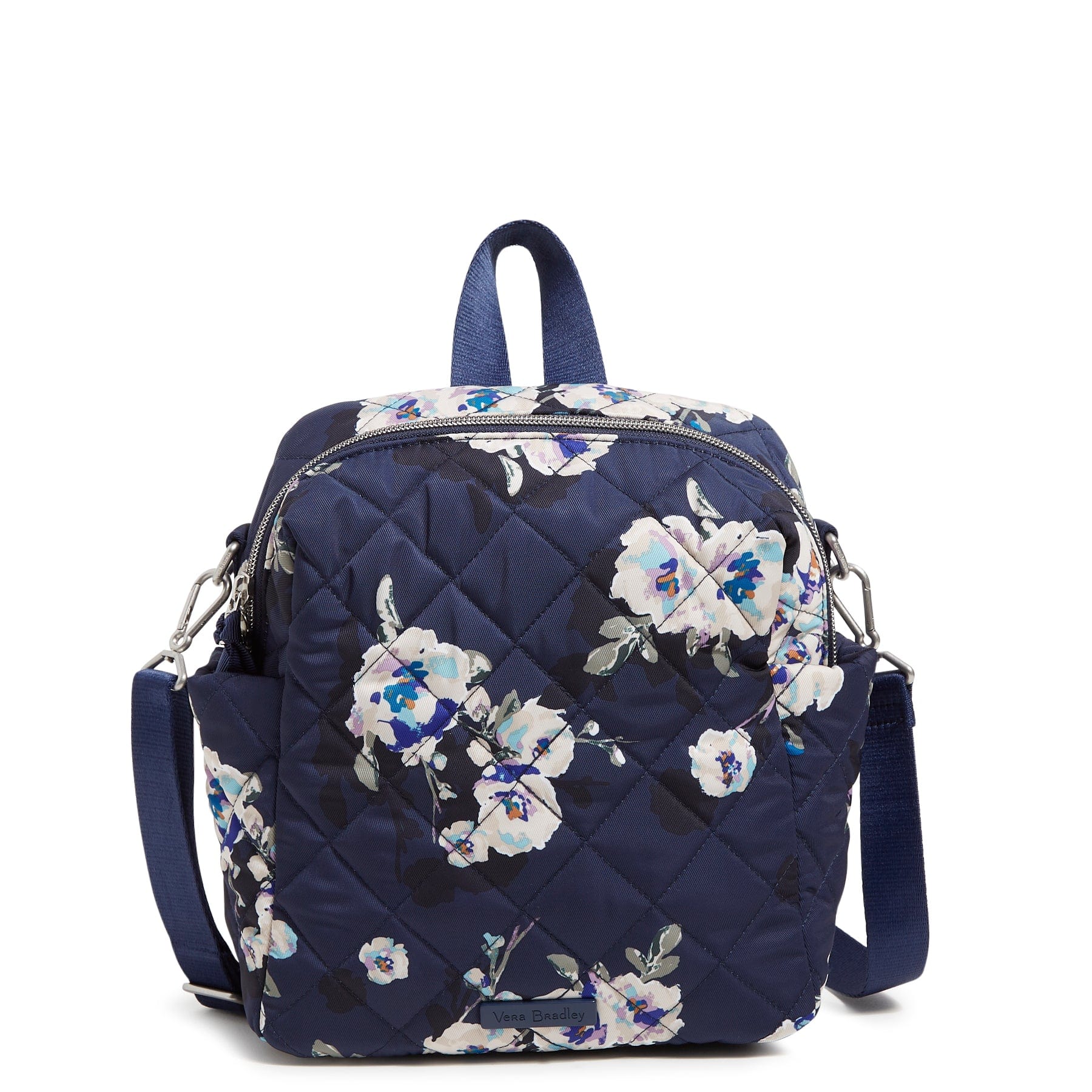 Convertible Small Backpack-Blooms and Branches Navy-Image 1-Vera Bradley