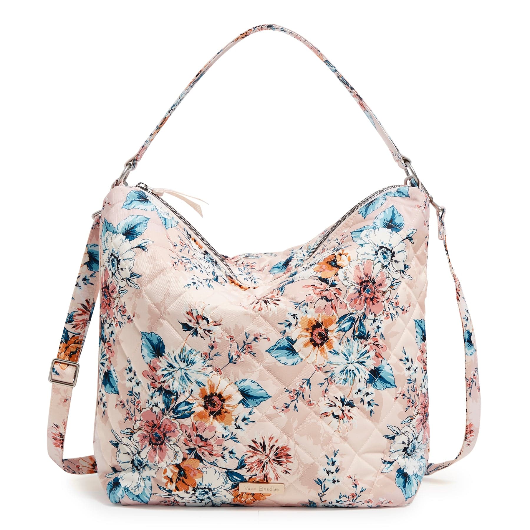 Oversize Hobo Shoulder Bag-Peach Blossom Bouquet-Image 3-Vera Bradley