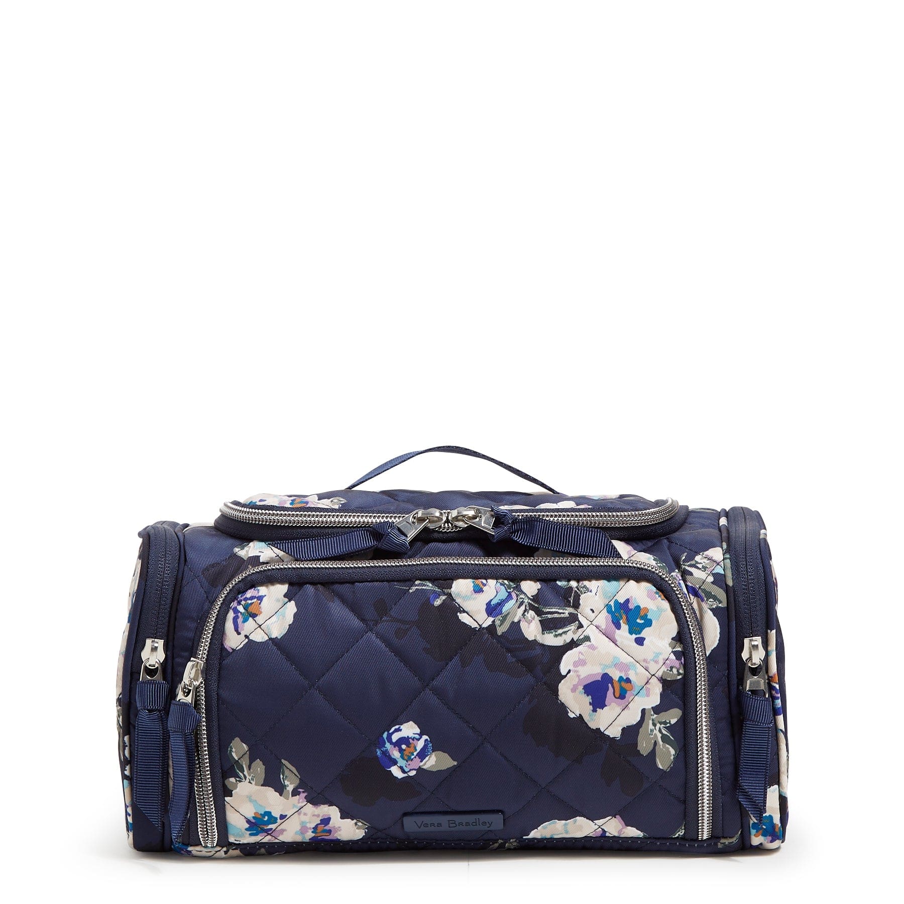 Large Travel Cosmetic Bag-Blooms and Branches Navy-Image 1-Vera Bradley