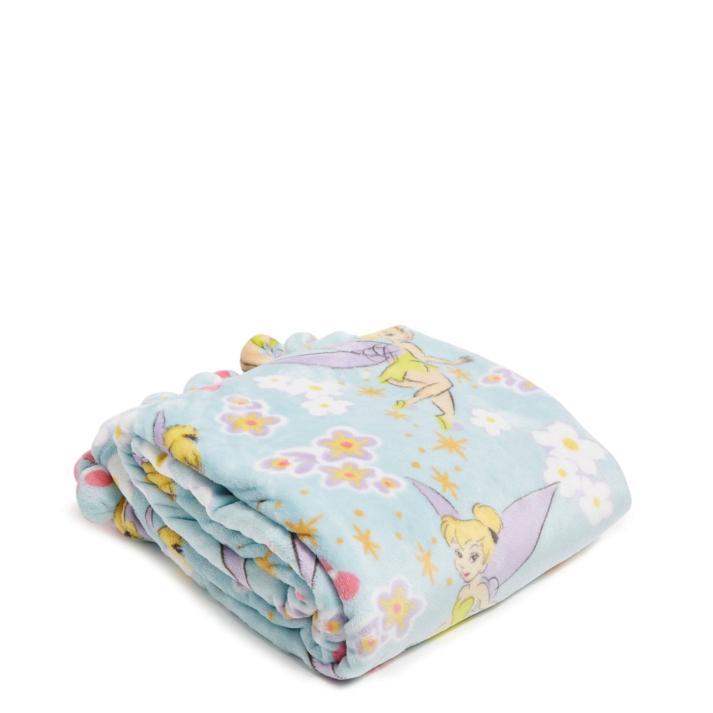 Disney Plush Throw Blanket with Pom-Poms-Disney Tinker Bell-Image 2-Vera Bradley