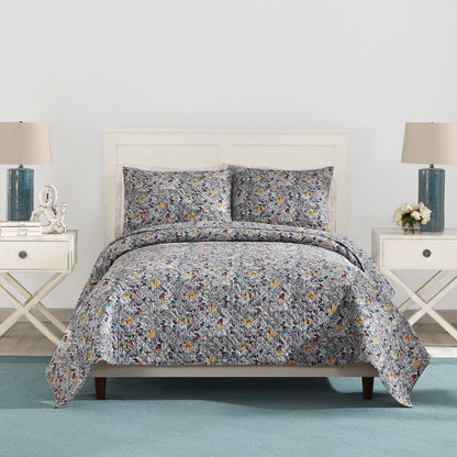 Mickey Mouse Piccadilly Quilt Set, King-Frost Gray-Image 1-Vera Bradley