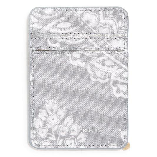 Adhesive Phone Wallet-Cloud Gray Paisley-Image 1-Vera Bradley