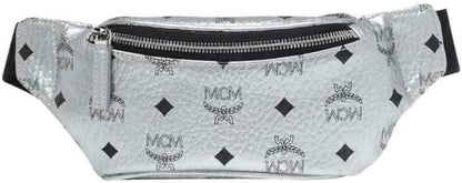 MCM Women's Berlin Silver Metallic Coated Canvas Mini Backpack MUK9SJV23SB001