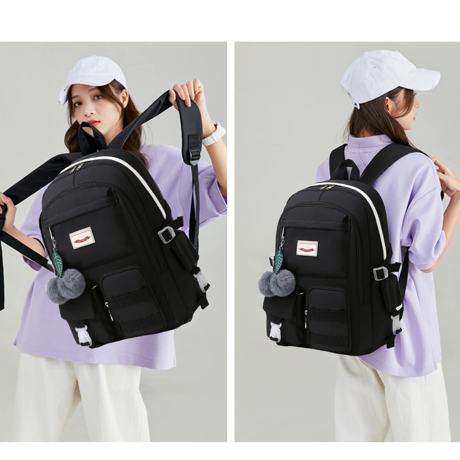 Lmeison Girl Backpack Waterproof, Cute Bookbag for Women Teen Kids