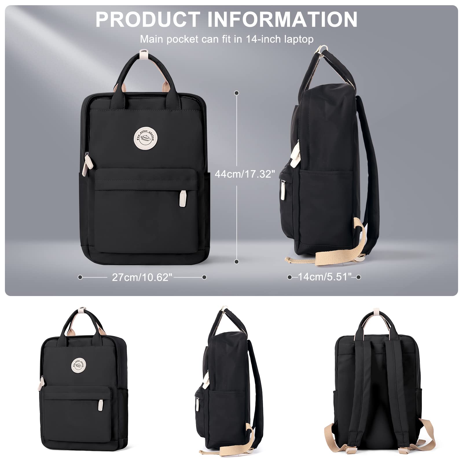 School Backpack For Girls Boy High School Middle Bookbag Lightweight Waterproof Small Backpack For Women
