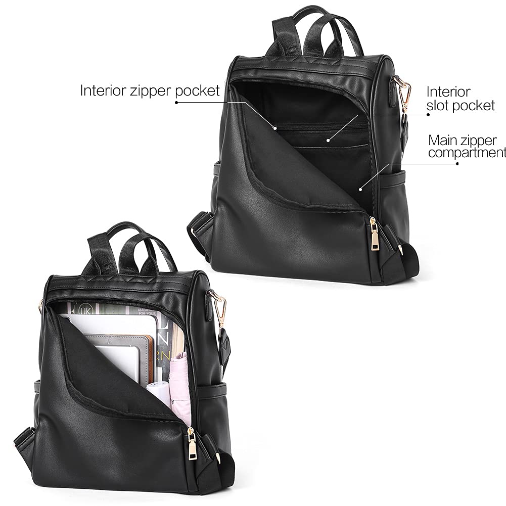 CLUCI Women Backpack Purse Fashion Leather Large Designer Travel Ladies College Shoulder Bags