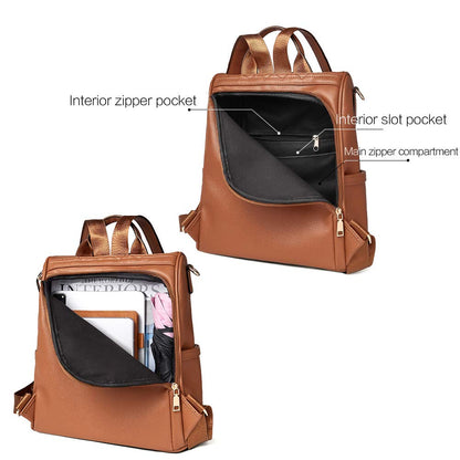 CLUCI Women Backpack Purse Fashion Leather Large Designer Travel Ladies College Shoulder Bags