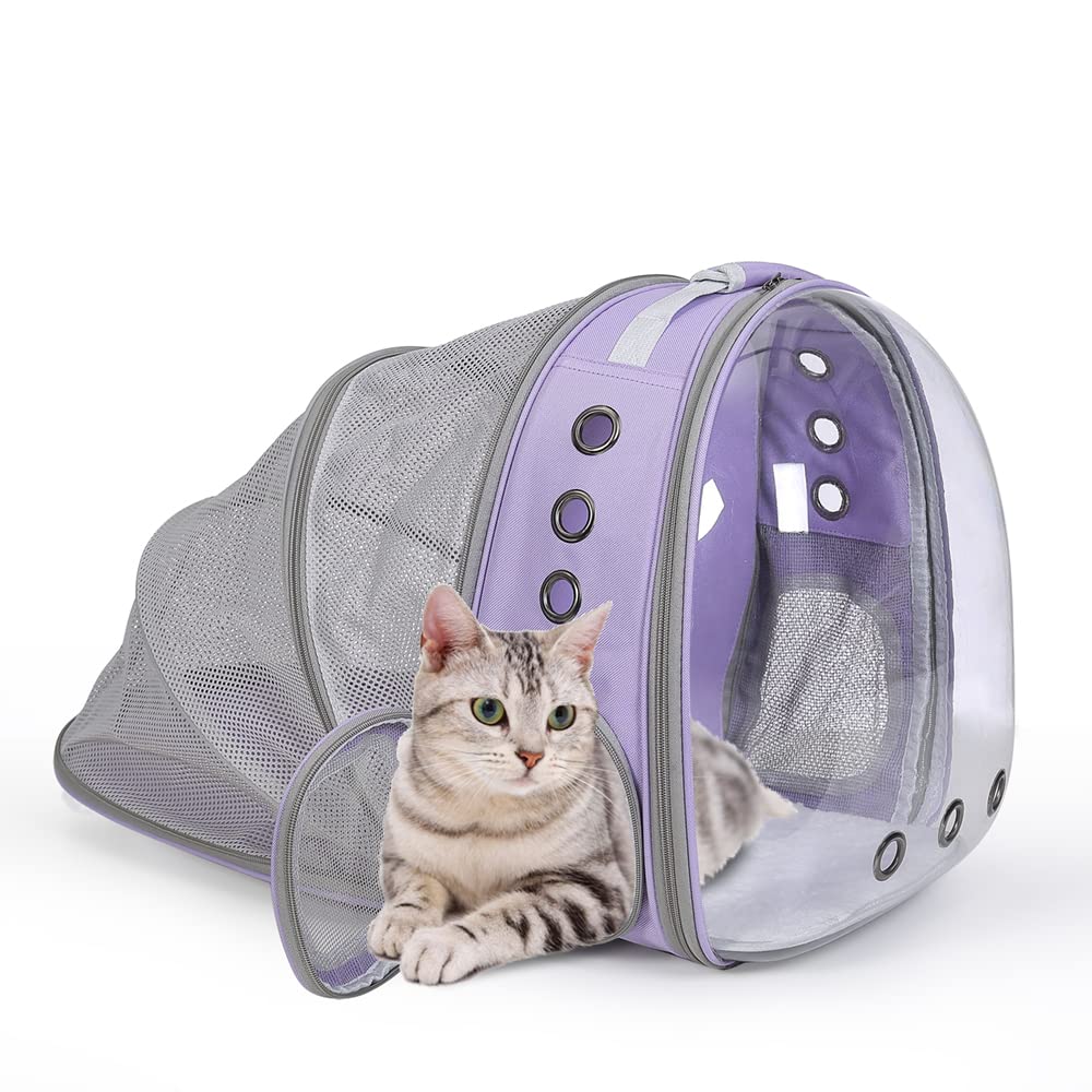 Cat Backpack Carrier Bubble Expandable Foldable Breathable Pet Carrier Dog Carrier Backpack for Large Big Cats Hiking, Travelling, Camping, Up to 22 Lbs