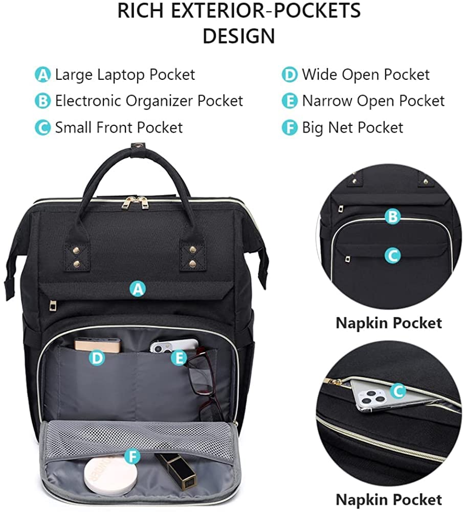 HROECHY Laptop Backpack Women Teacher Laptop Backpacks Nurse Bags 15.6 Inch Work Back Pack Purse