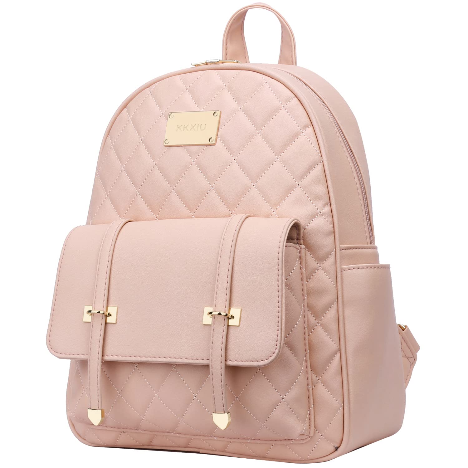 KKXIU Women Small Backpack Purse Synthetic Leather Quilted Mini Daypack Fashion Bookbag For Girls