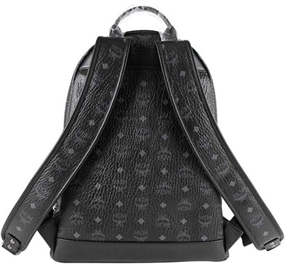 MCM Unisex Black Coated Canvas Studded Medium Backpack MMK8AVE55BK001