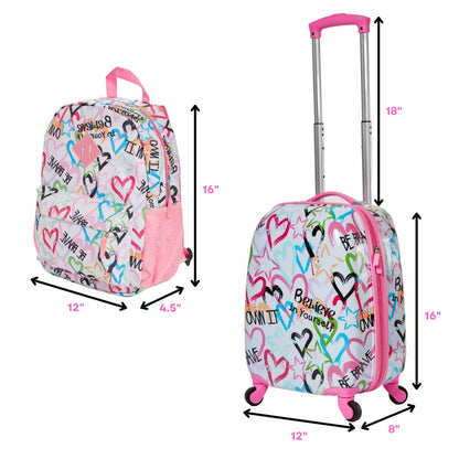 RALME Rolling Suitcase Set with Backpack, Neck Pillow, Water Bottle, and Luggage Tag