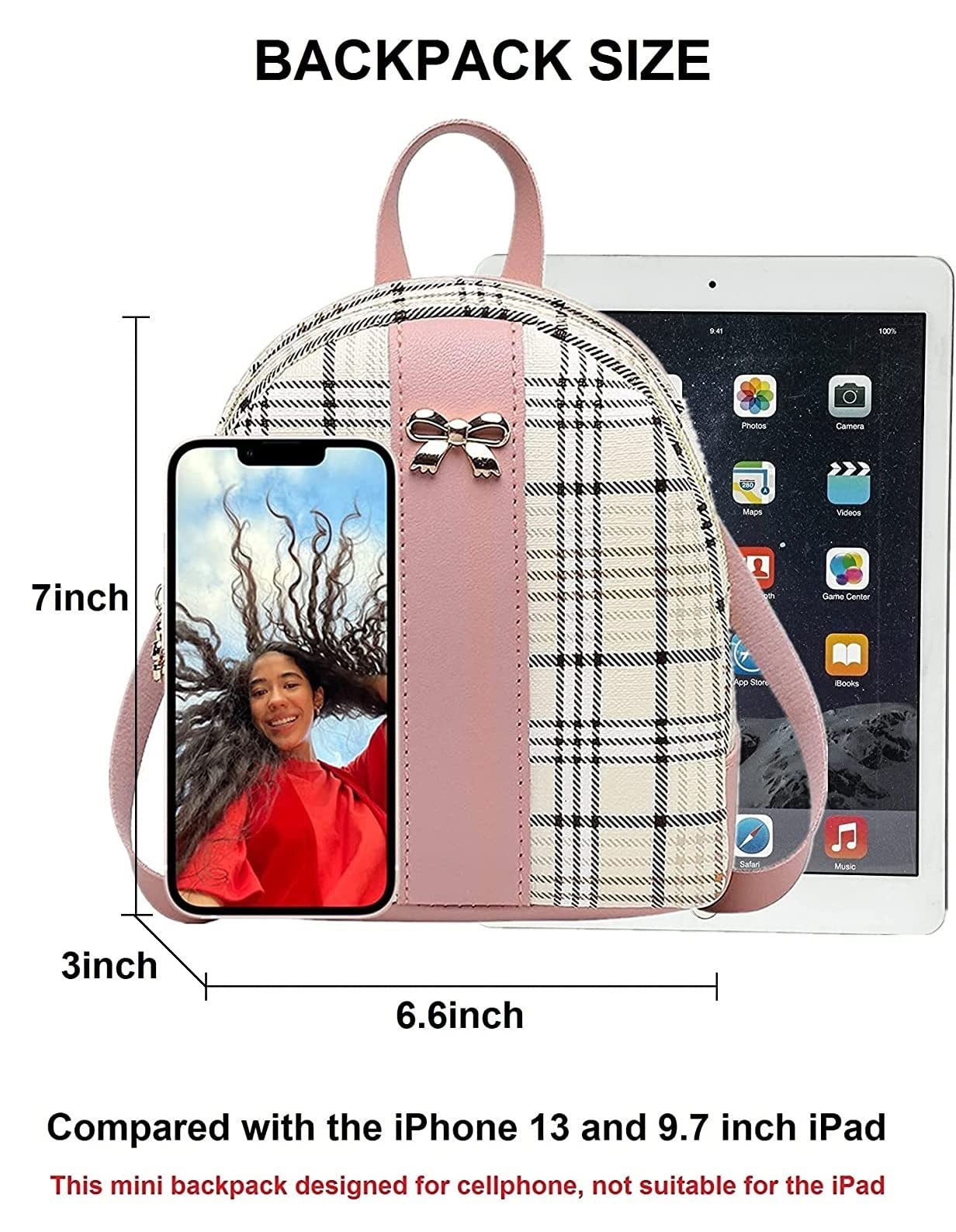 Women Cell Phone Purse Wallet Girl Mini Backpack Crossbody Bag Small Smartphone