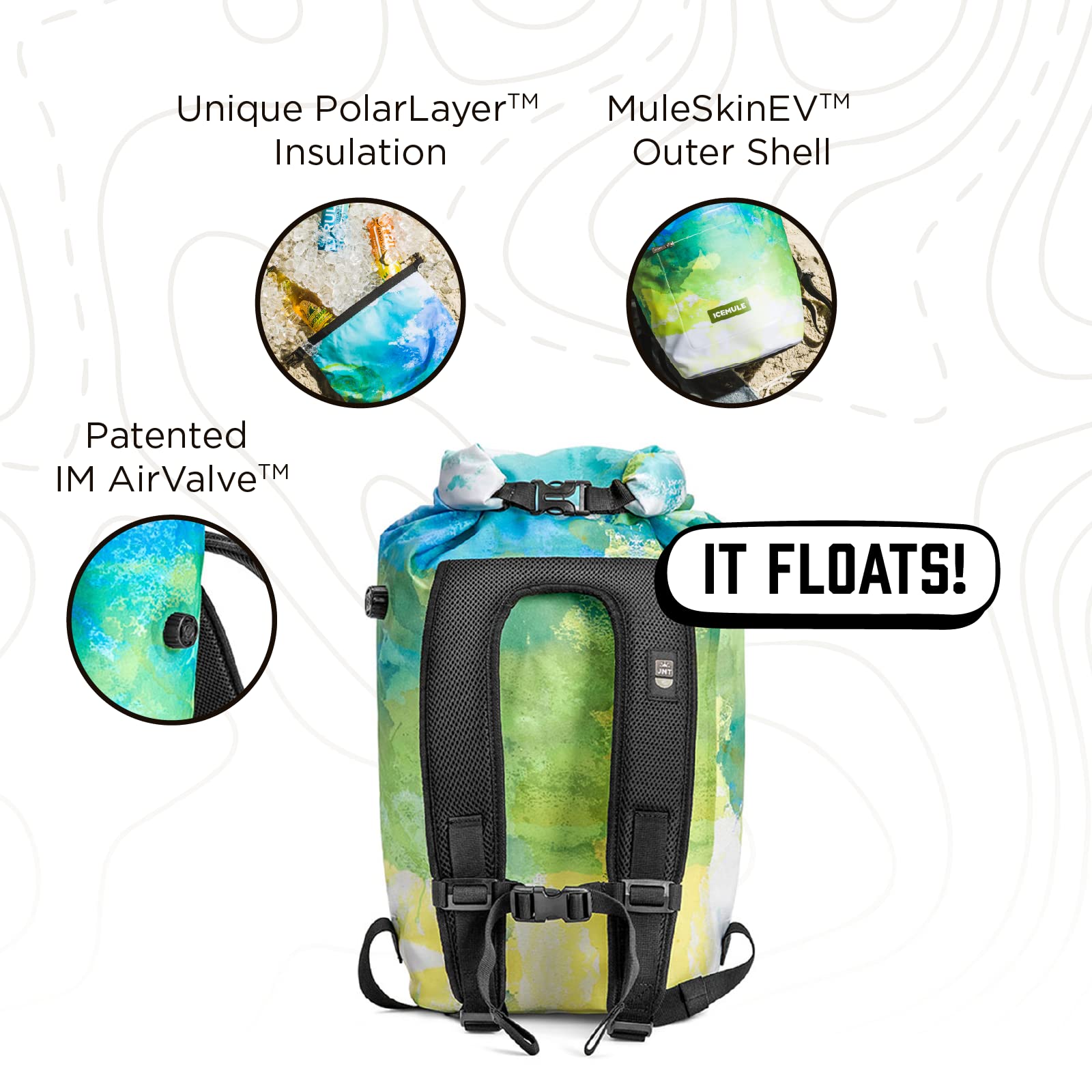 ICEMULE Jaunt Collapsible Backpack Cooler - Hands Free, 100% Waterproof, 24+ Hours Cooling, Soft Sided Cooler