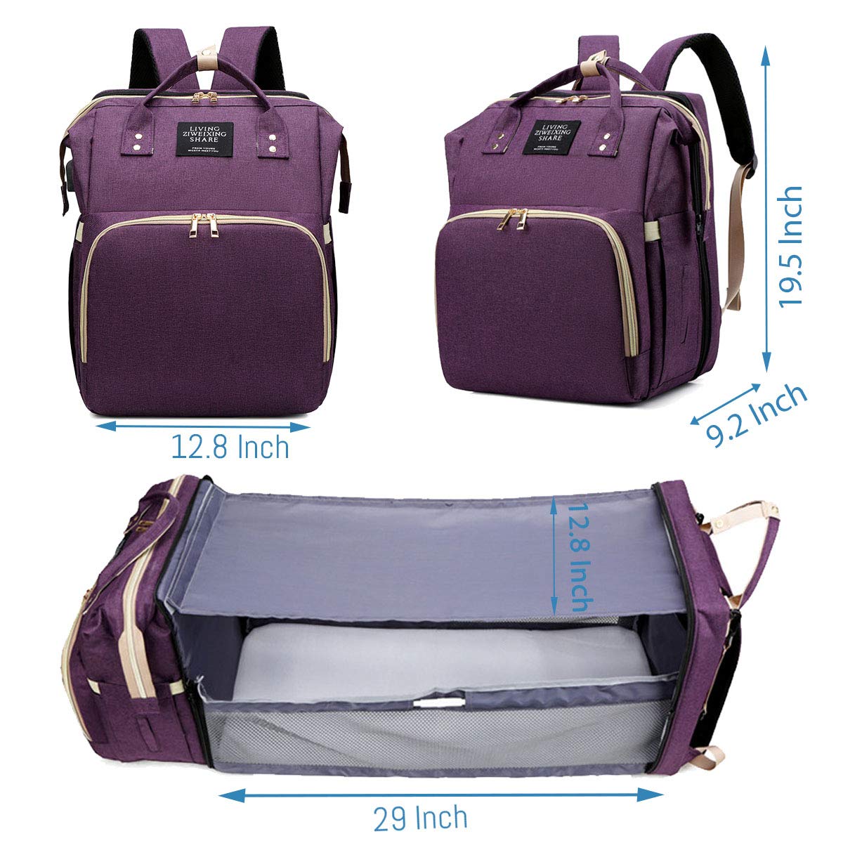 SALIFA Diaper Bag Backpack with Changing Station