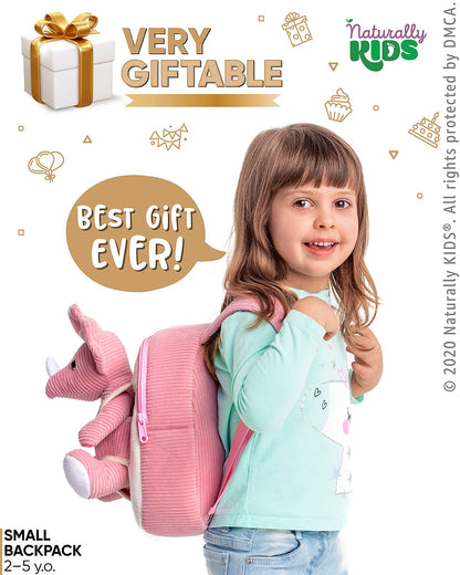 Naturally KIDS Toddler Backpack for Girls Boy w Stuffed Animal - Toys for 3 4 5 Year Old Girls Boys