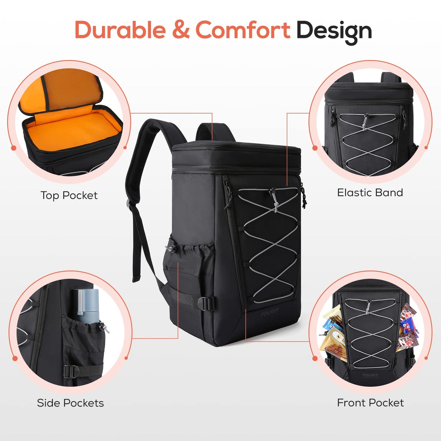 TOURIT Backpack Cooler Leakproof Insulated Cooler Backpack Large Capacity Lightweight Soft Cooler Bag for Men Women to Picnics, Camping, Hiking, Beach, Park or Day Trips