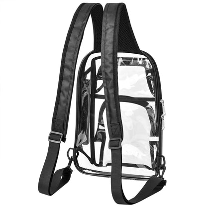 Busiuw Clear Backpack with Adjustable Straps, Clear Sling bag with Stadium Approved for Work and Games…