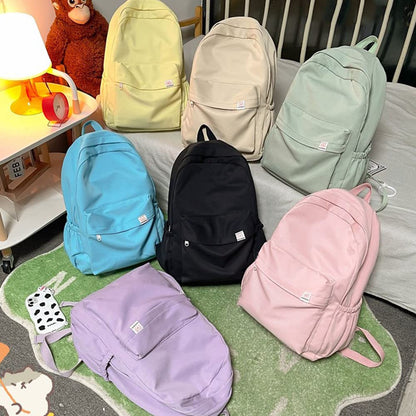 Eagerrich Aesthetic Backpack Cute Kawaii Backpack School Supplies Laptop Bag for Teens Girls Women Students Solid Color