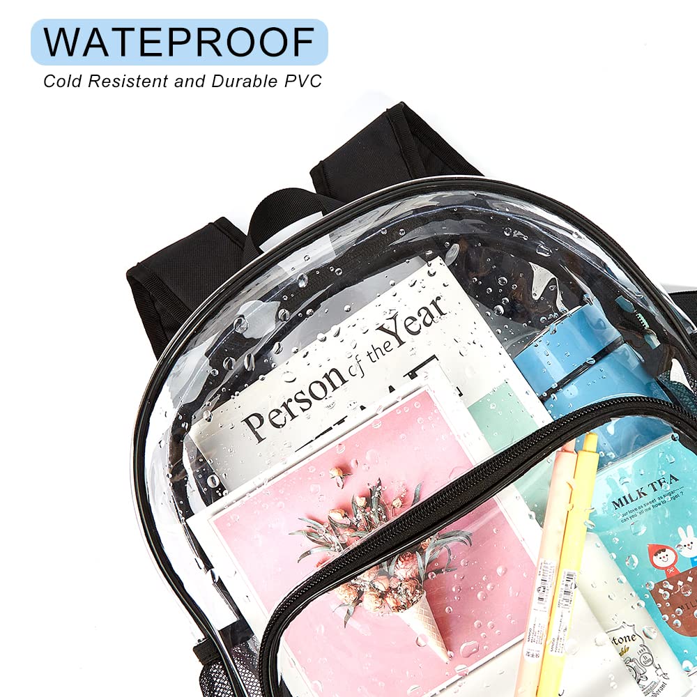 Stadium Approved Clear Mini Backpack Heavy Duty Transparent Backpack for Concert, Security Travel &Stadium