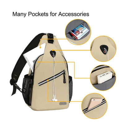 MOSISO Sling Backpack, Multipurpose Crossbody Shoulder Bag Travel Hiking Daypack