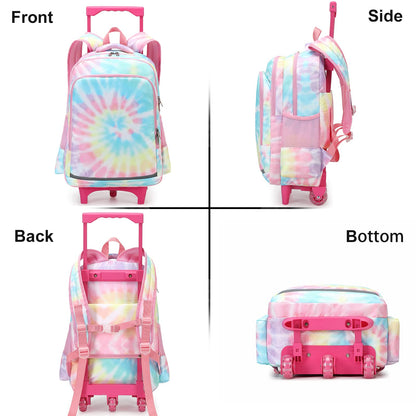 CAMTOP Rolling Backpack Girls Travel Roller Bag with Wheels Kids School Bags Wheeled Luggage Backpack