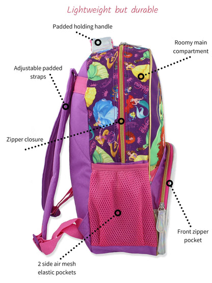 Disney Princess Girl's 16 Inch School Backpack Bag