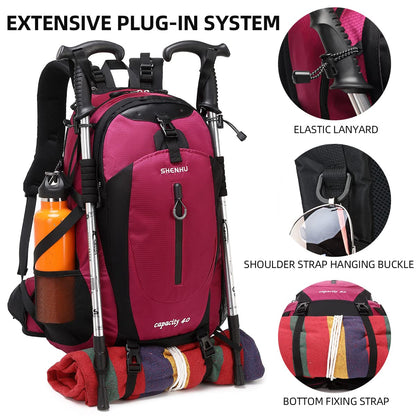 SHENHU Hiking Backpack 40L Waterproof Daypack Outdoor Sport Trekking,Camping Backpack for Men Women