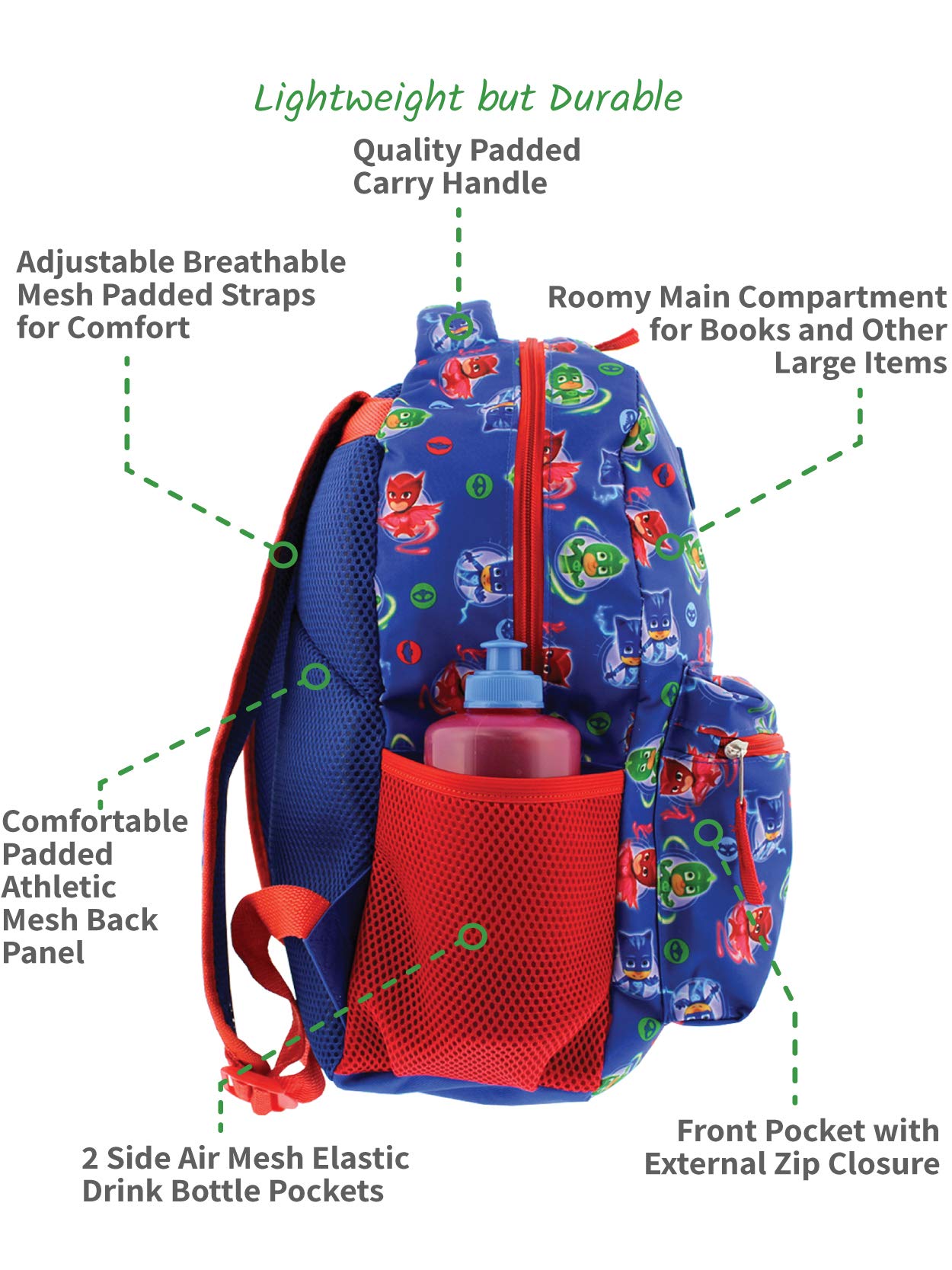 Disney PJ Masks Boy's 16 inch School Backpack
