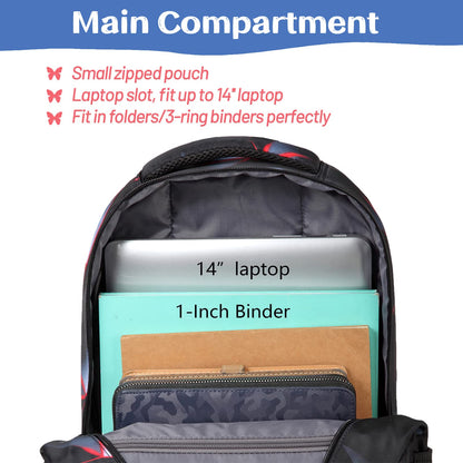 BLUEFAIRY Girls Backpack for Kids Bookbag Teens Girls Elementary School Bags Lightweight Waterproof Bags for Child