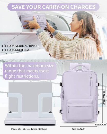 VECAVE Travel Backpack for Women Airline Approved Carry On Backpack
