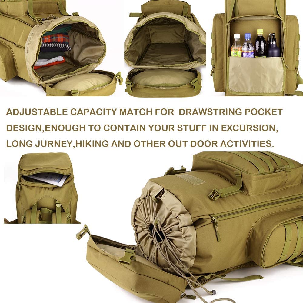 outdoor plus Extra Large Camping Backpack For Men, Big Hiking Backpack, 60l 70l85l Oversized Rucksack Waterproof Backpack