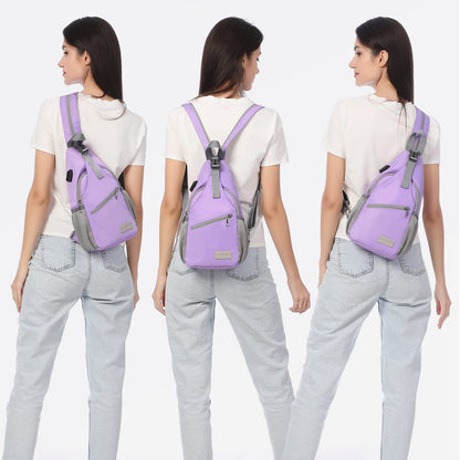 LOVEVOOK Sling Bag for Women Casual Daypack Nylon Crossbody Sling Backpack Travel Shoulder Bag Hiking Daypack