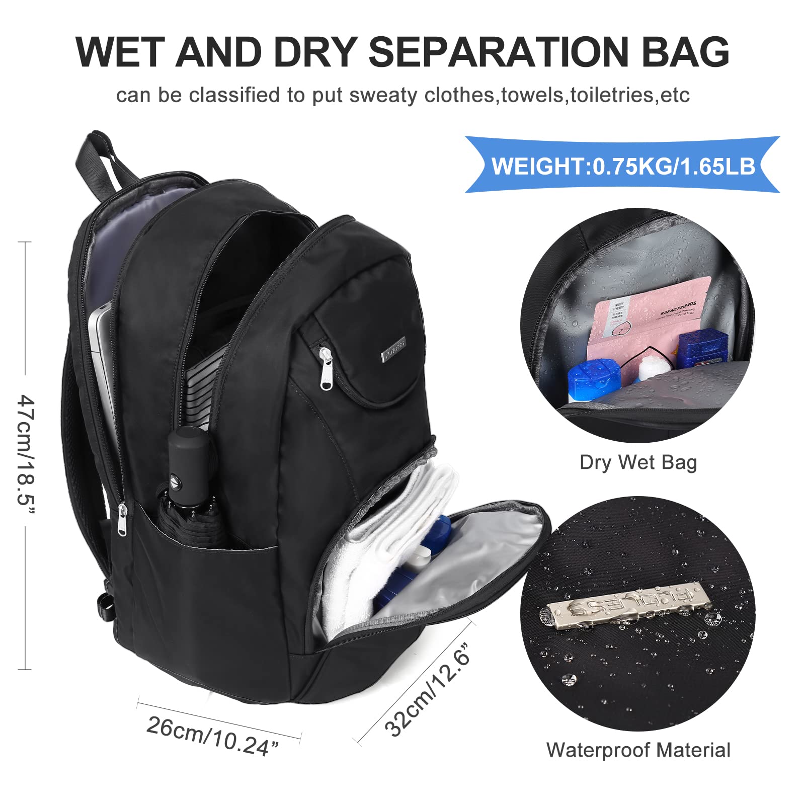 Large Travel Backpack Women, Carry On Backpack,Hiking Backpack Waterproof Outdoor Sport Rucksack Casual Daypack School Bag …