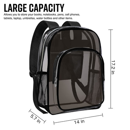 HEEYA Clear Backpack Heavy Duty Transparent Backpack for School, Security, Sports, Work, Travel, Stadium, College