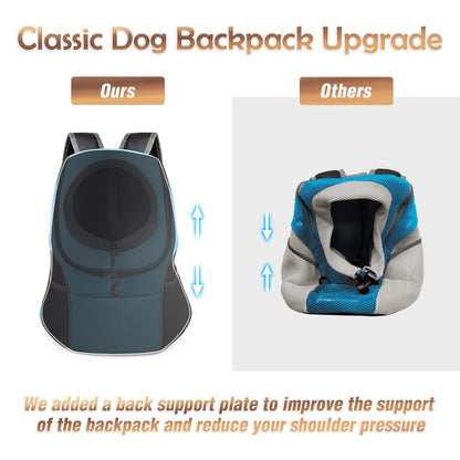 YUDODO Pet Dog Backpack Carrier Small Dog Front Carrier Pack Reflective Head Out Motorcycle Puppy Carrying Bag Backpack for Small Medium Dogs Cats Rabbits Outdoor Travel Hiking Cycling