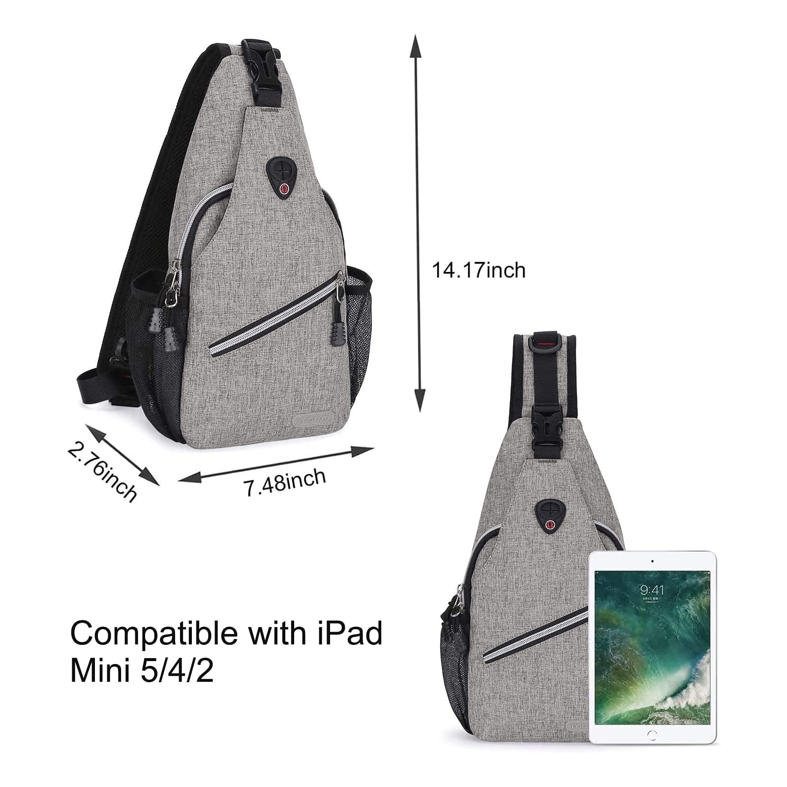 MOSISO Mini Sling Backpack,Small Hiking Daypack Travel Outdoor Casual Sports Bag