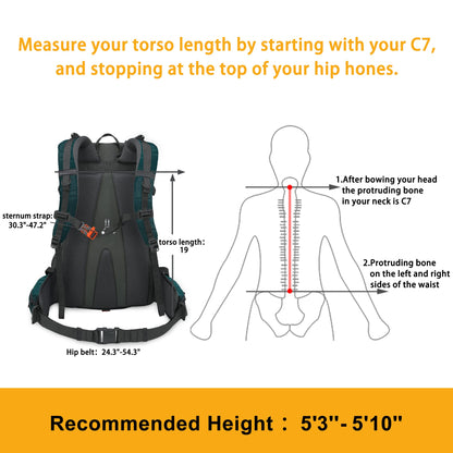 N NEVO RHINO Hiking Backpack 40L/50L Waterproof Hiking Daypack with Rain Cover, Lightweight Camping Travel Backpack