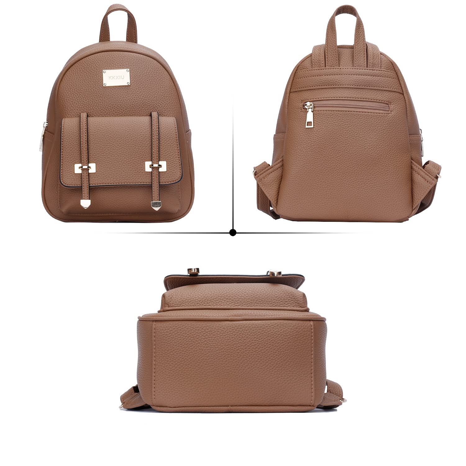 KKXIU Women Small Backpack Purse Convertible Leather Mini Daypacks Crossbody Shoulder Bag For Girls