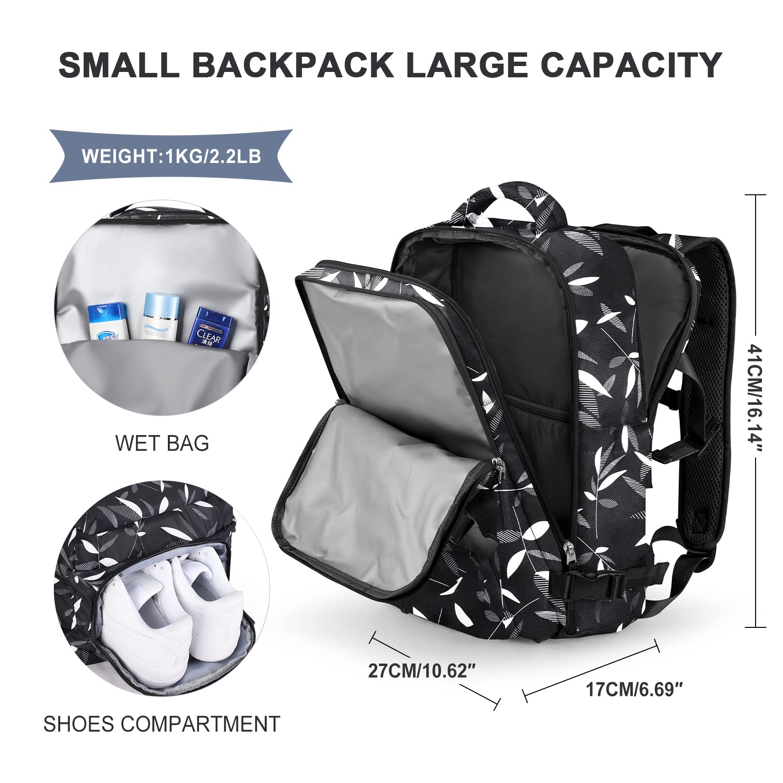 Large Travel Backpack Women, Carry On Backpack,Hiking Backpack Waterproof Outdoor Sport Rucksack Casual Daypack School Bag …