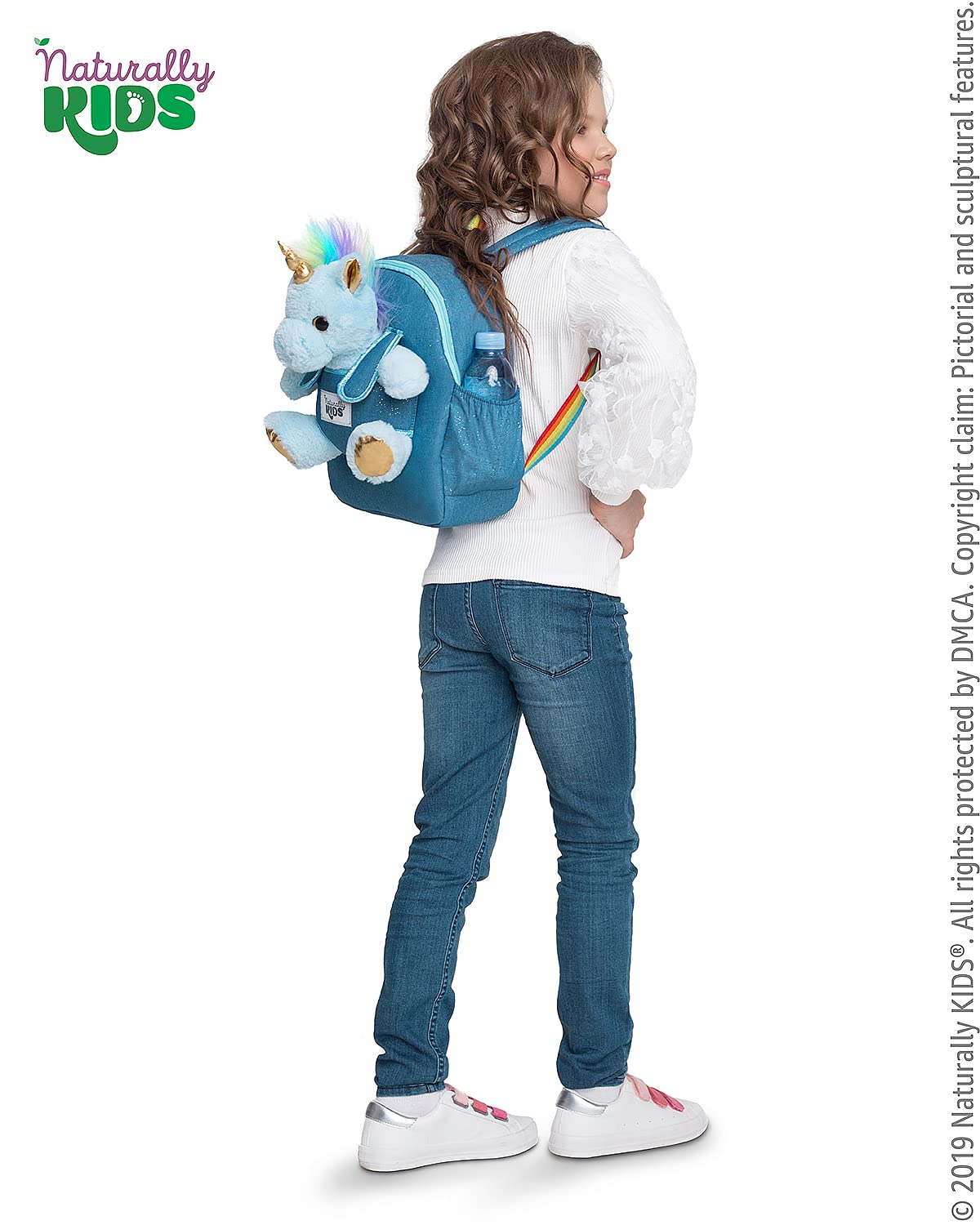 Naturally KIDS Toddler Backpack for Girls Boy w Stuffed Animal - Toys for 3 4 5 Year Old Girls Boys