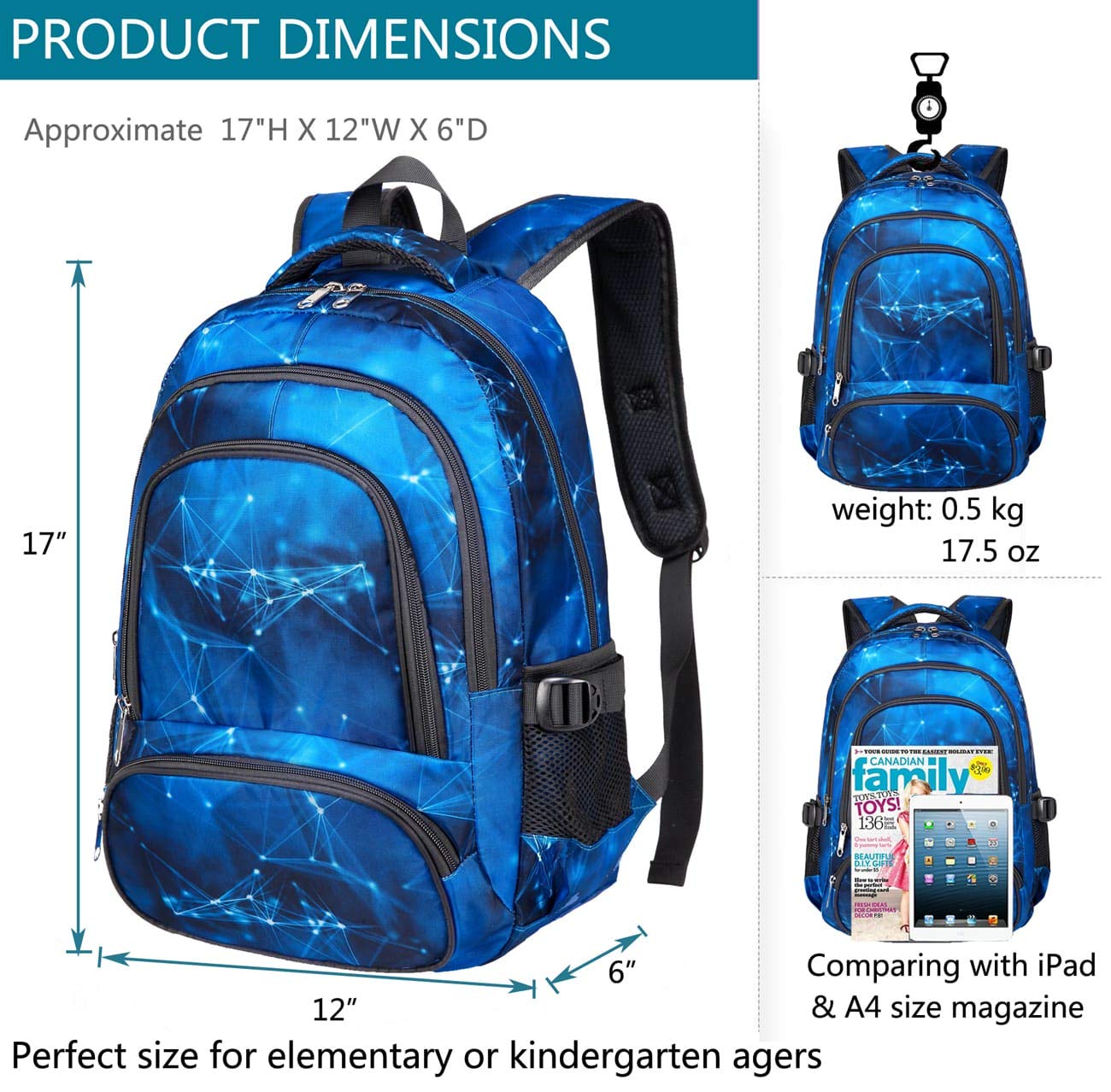 BLUEFAIRY Kids Backpacks for Girls Boys Elementary School Bags Kindergarten Bookbags Primary School