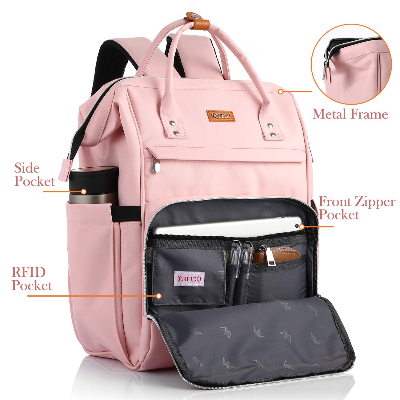 RJEU Backpack School,Backpack for Women,Bookbag for Teen Girls,Computer Laptop Bag for Teacher Nurses College,Waterproof