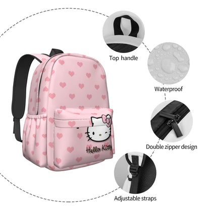 ISUNIET Travel Backpack, Notebook Laptop Bags For Men Women Weekend Outings Accessories For Trip Book Bag Travel Hiking Camping Work Cartoon Pink Cute Cat 4 Black 4